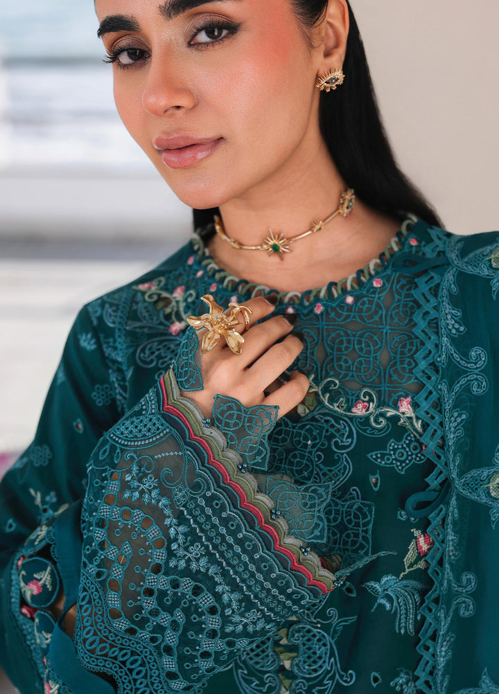 Sahil by Qalamkar Unstitched Embroidered Luxury Lawn 3 Pcs Suit QLK26US SA-04 Elif - Summer