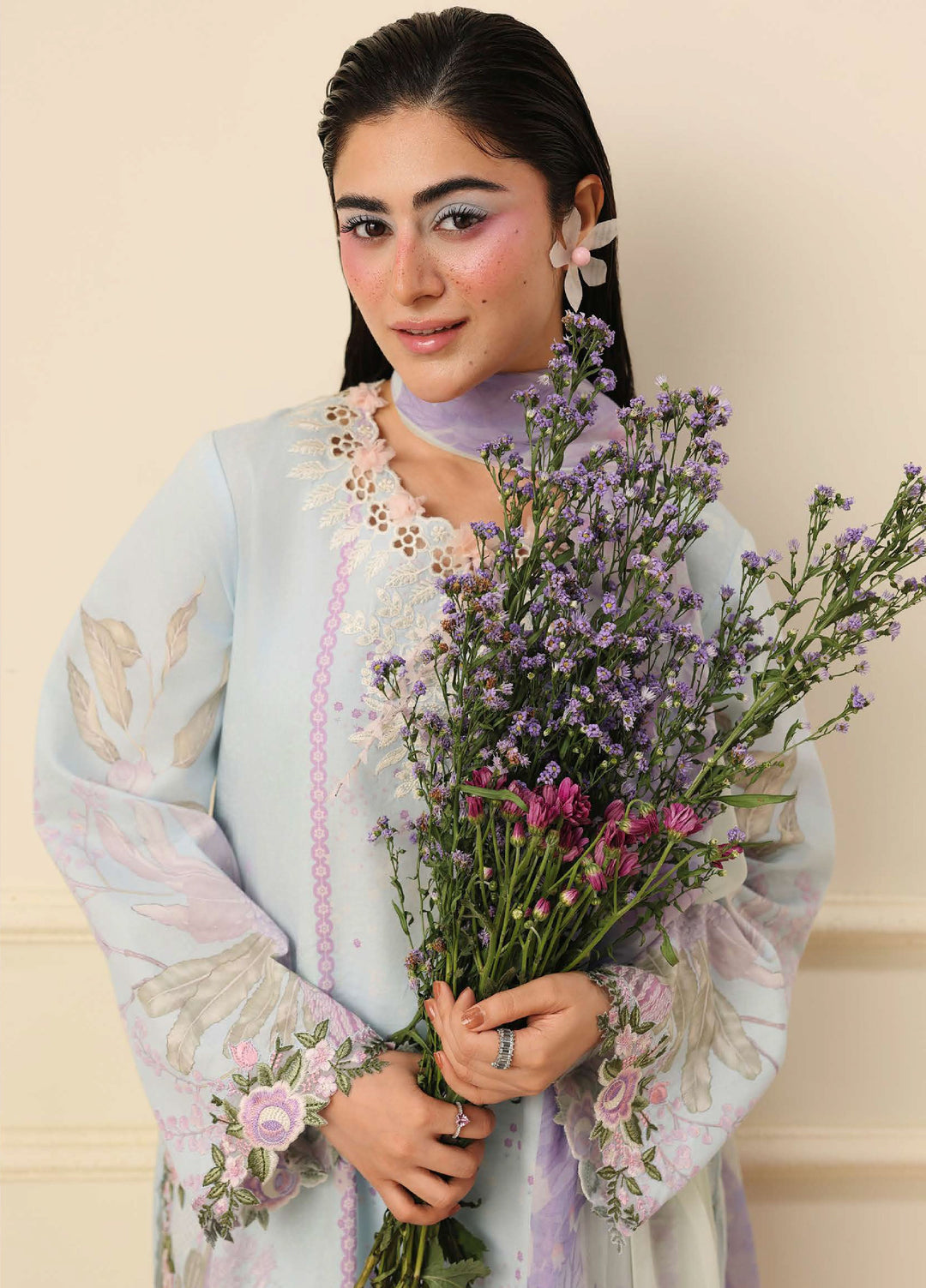 Soleil Hemline by Mushq Unstitched Printed Lawn 3 Piece Suit MU26USL Sugar Bloom HUNSS260309 - Festive Collection