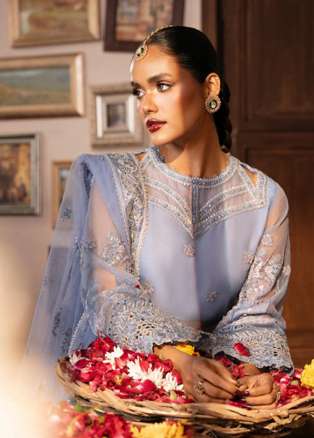 Push Pawan by Zarizaa Unstitched Embroidered Organza 3 Piece Suit ZZ26UPP D-1B Roohi - Wedding Collection