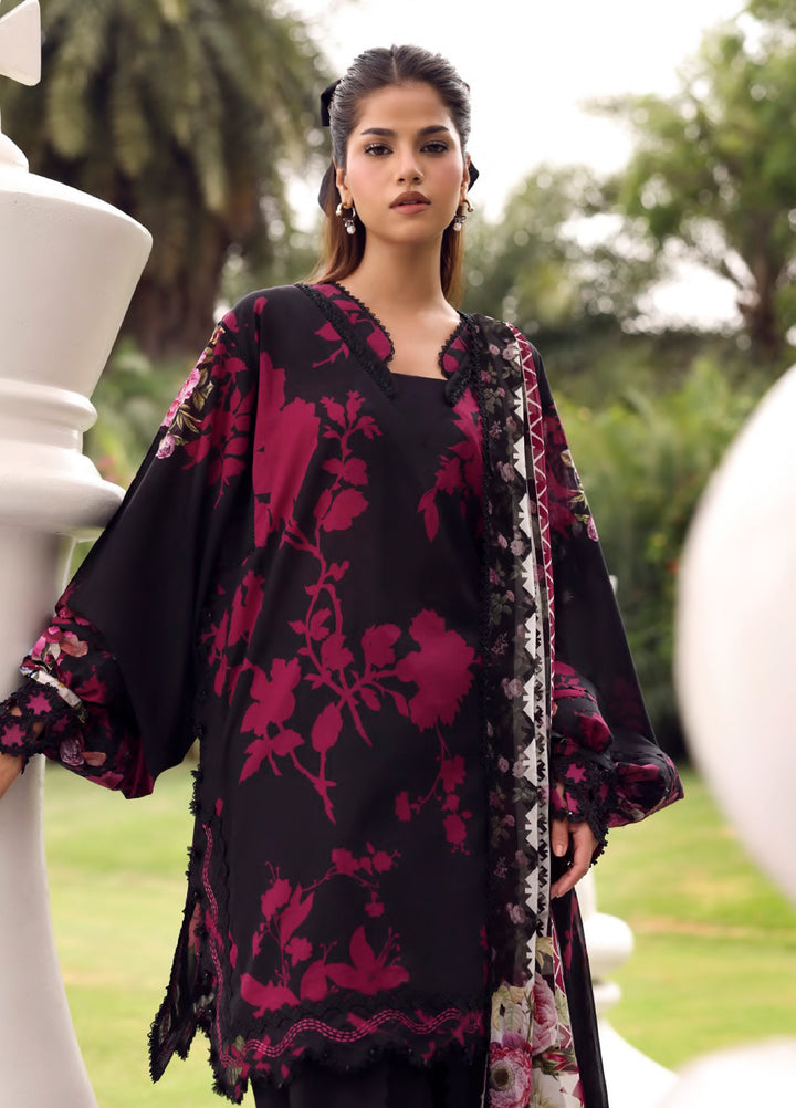 Belladore by Elaf Premium Unstitched Printed Lawn 3 Piece Suit EL26ULB Scarlet EPA-4A - Summer Collection