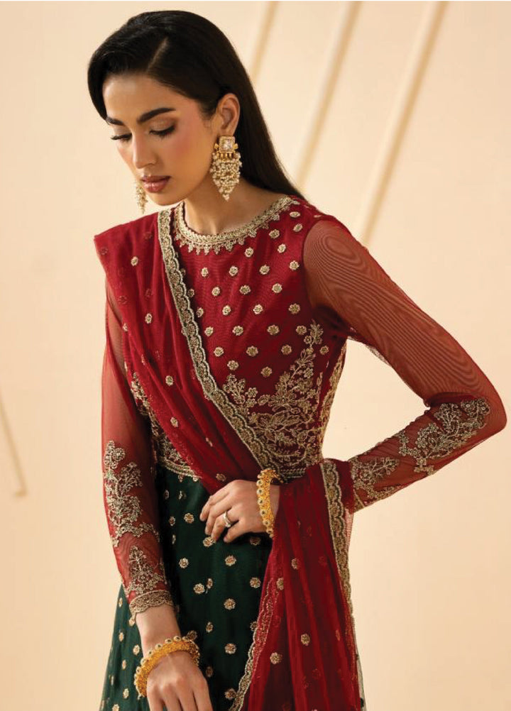 Riwayat by Zarif Unstitched Embroidered Net 4 Piece Suit ZR26URN Elika ZRF-RC-02 - Festive Collection