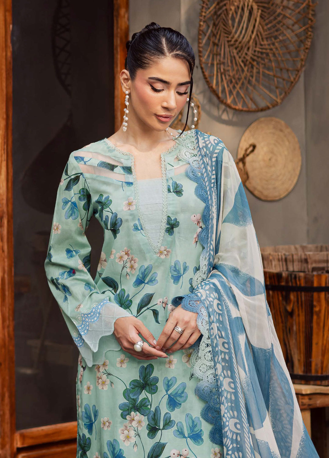 Signature Prints by Nureh Unstitched Printed Lawn 3 Piece Suit NU26USL SP-161 - Summer Collection