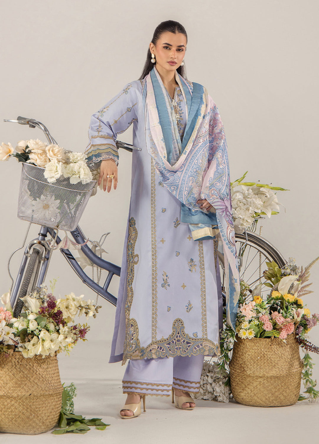 Sara Jahan Women RTW Embroidered Lawn 3 Piece Suit SJ26RF SJ-1090 - Festive Collection