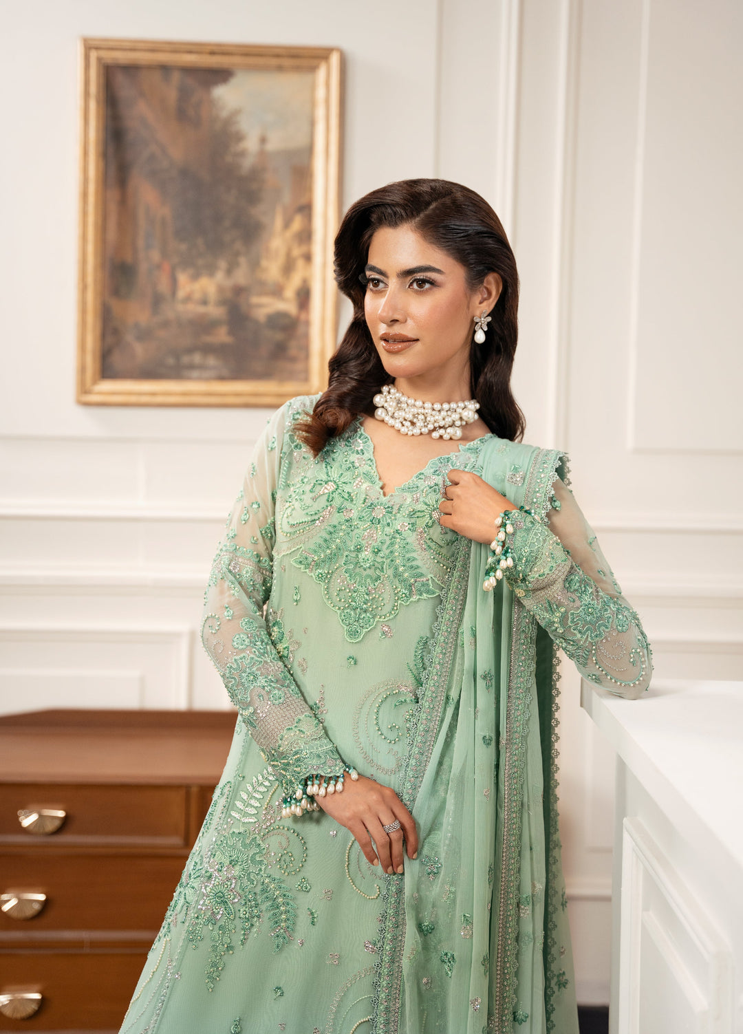 Check In by Zarizaa Embroidered Chiffon 3 Piece Suit ZZ26UCI REGALIA - Festive Collection