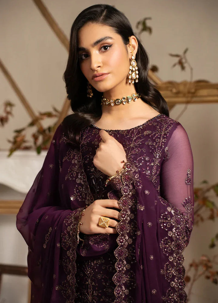 Zarif Women Unstitched Embroidered Chiffon 3 Piece Suit ZR26UFC ZRN 04 NEEMAL - Festive Collection