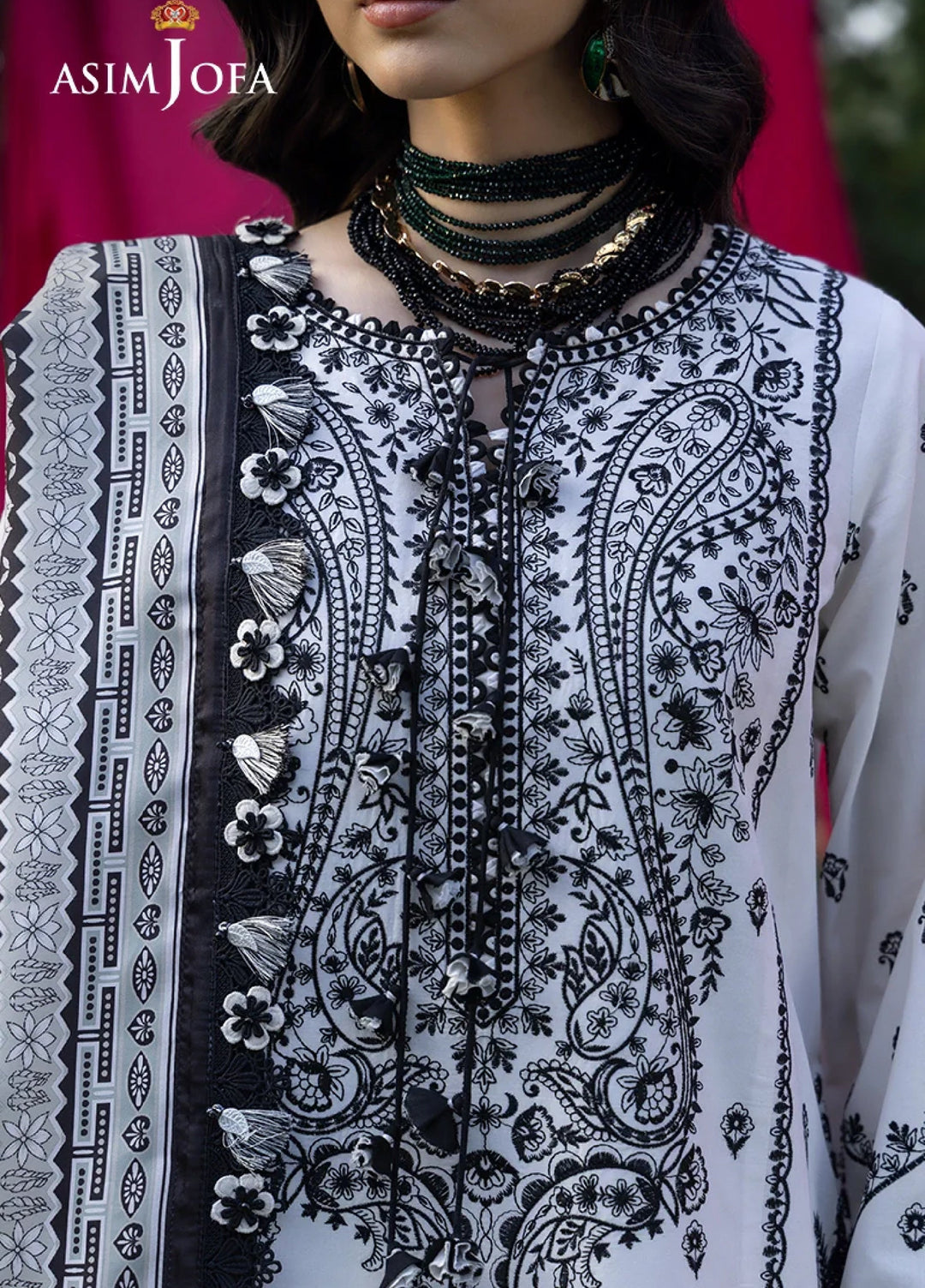 Asim Jofa Unstitched Embroidered Luxury Lawn 3 Piece Suit AJ26ULL AJULW-04 - Festive Collection
