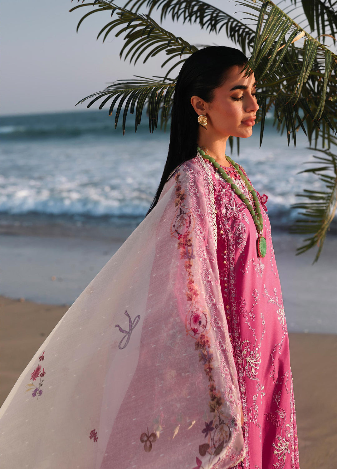 Sahil by Qalamkar Unstitched Embroidered Luxury Lawn 3 Pcs Suit QLK26US SA-13 Tara - Summer