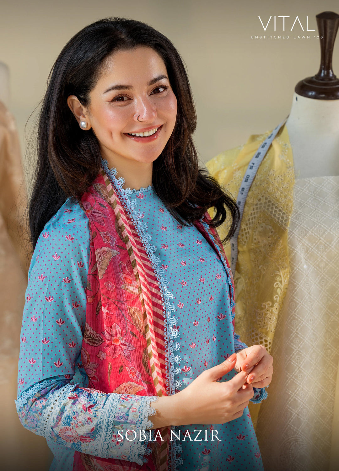 Vital by Sobia Nazir Unstitched Embroidered Lawn 3 Piece Suit SN26UVL 6A - Summer Collection