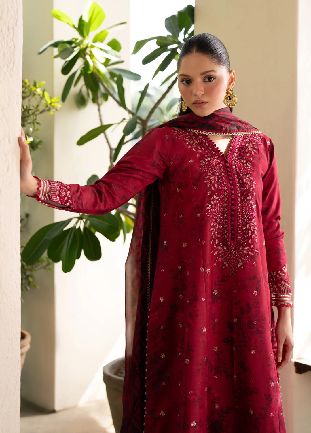 Xenia Formal Unstitched Luxury Raw Silk Suits 3 Piece XE25FL Ibshaam-B - Formals Collection