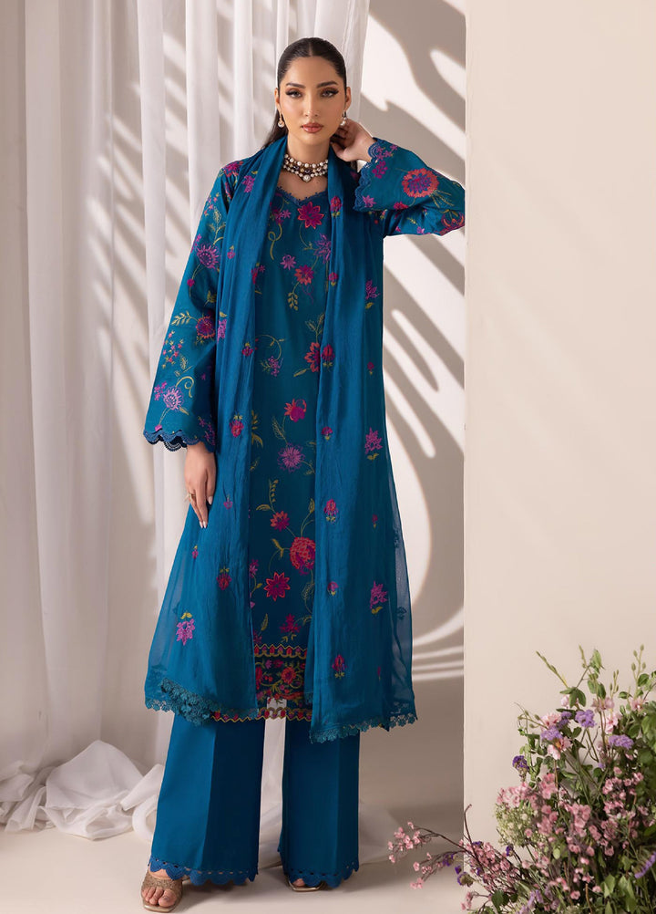 RajBari Exclusive Unstitched Embroidered Lawn 3 Piece Suit RB26UE D-11 - Summer Collection