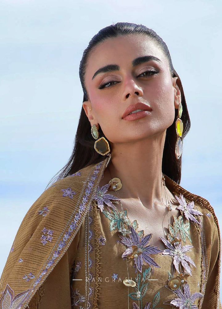 Rang Rasiya Premium Unstitched Embroidered Cotton Net 3 Piece Suit RR26UP D-13 Minaal - Festive Collection