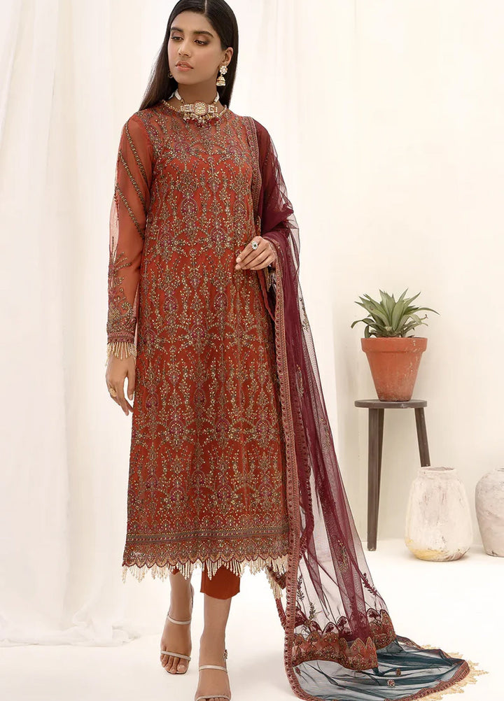 Zarif Women Unstitched Embroidered Net 3 Piece Suit ZR26UFC ZN 05 Iris - Festive Collection
