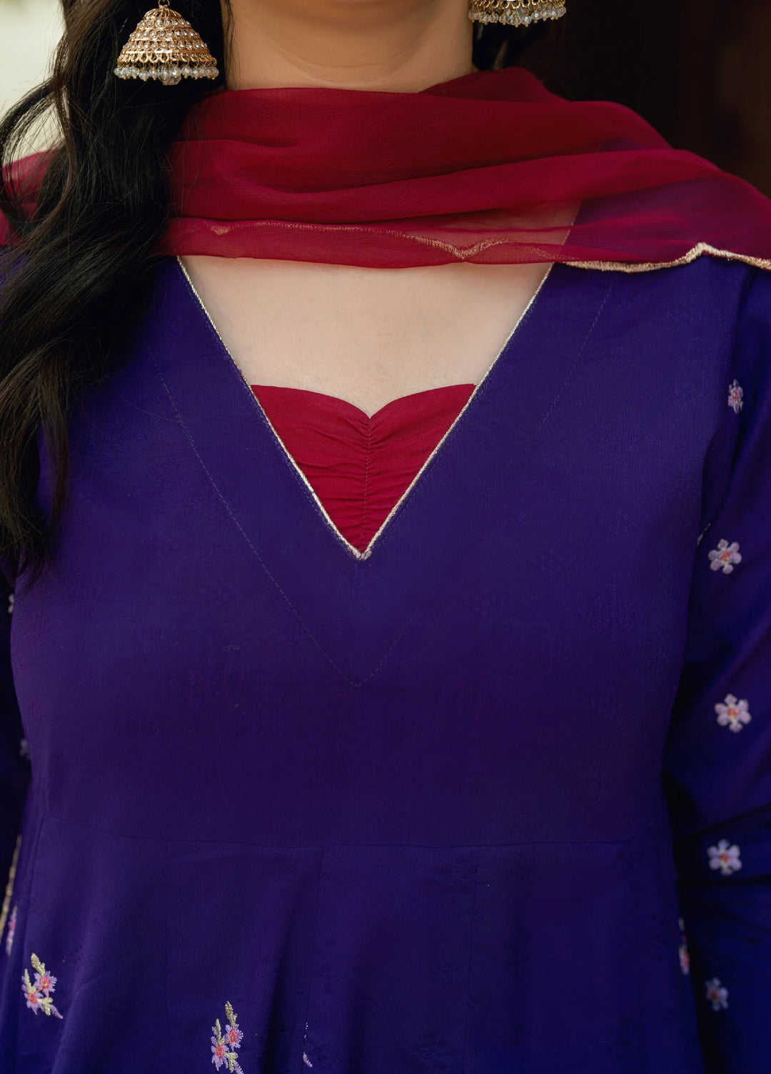 Omal by Komal Baat Paaki Women Dobby 3 Piece Pret Suit Malaika - Festive Collection