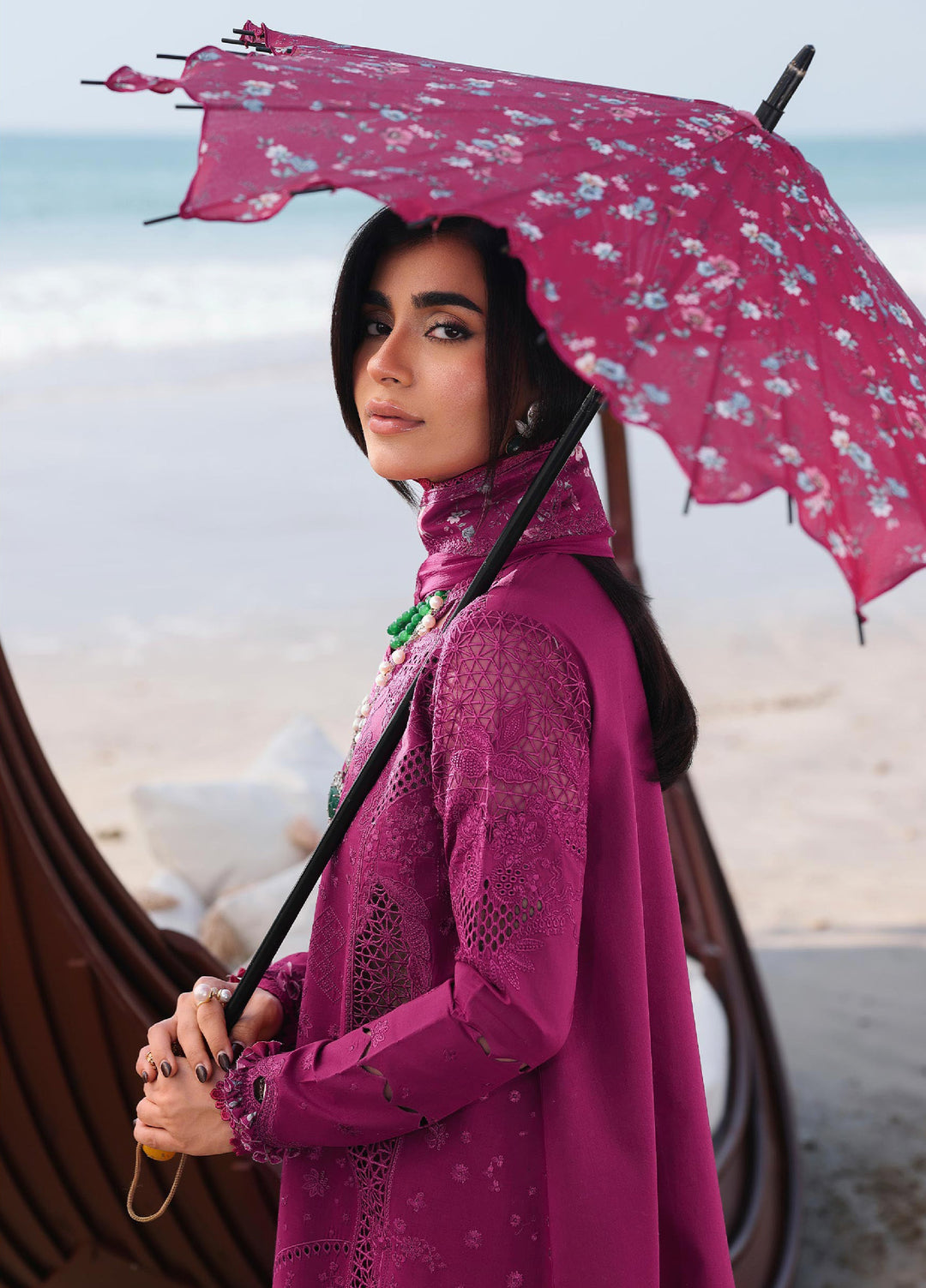 Sahil by Qalamkar Unstitched Embroidered Luxury Lawn 3 Pcs Suit QLK26US SA-01 Zara - Summer