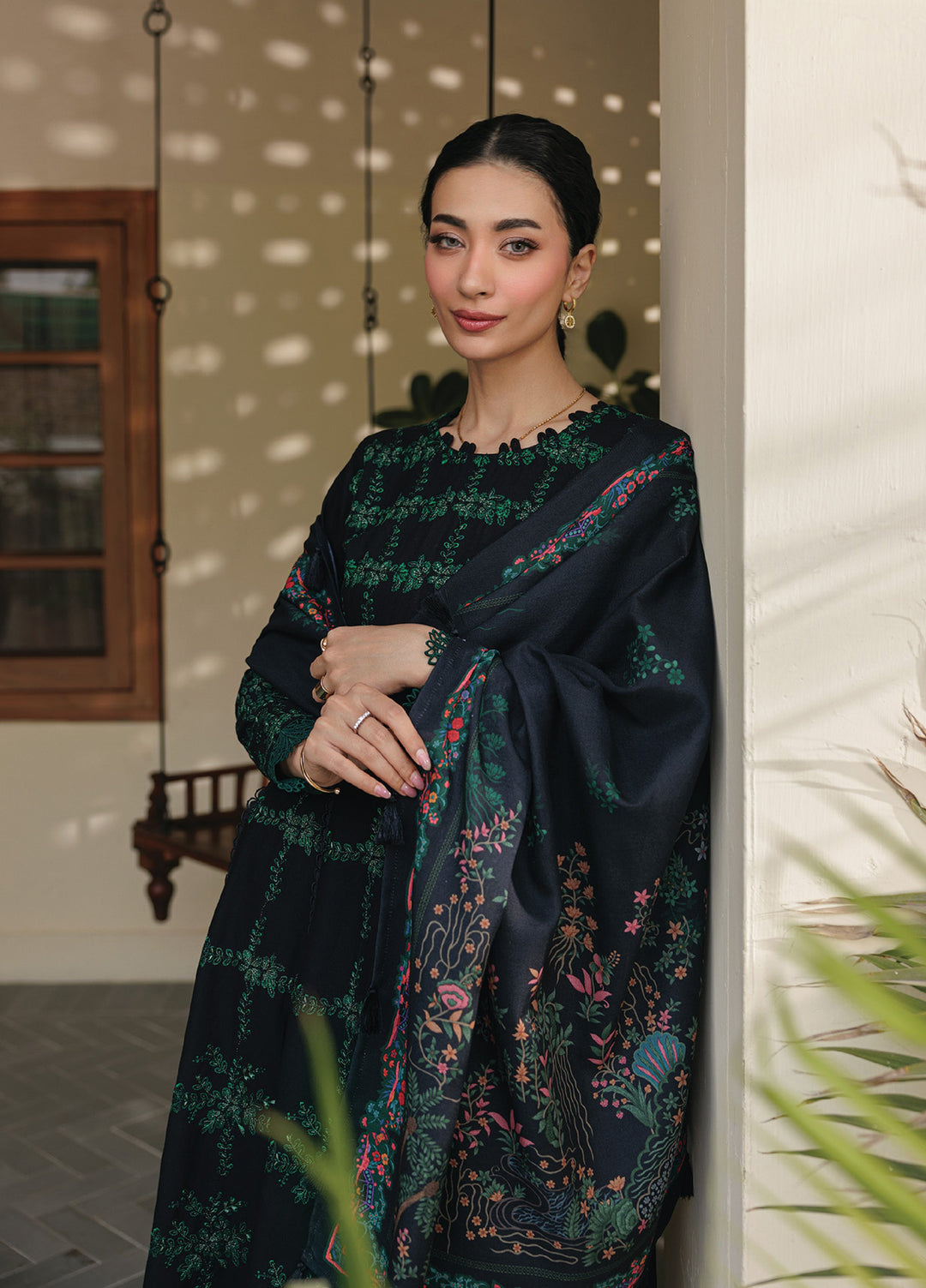 Xenia Unstitched Slub Khaddar Unstitched Embroidered Suits 3 Piece XE25SK D-03 Dazirah - Winter Collection