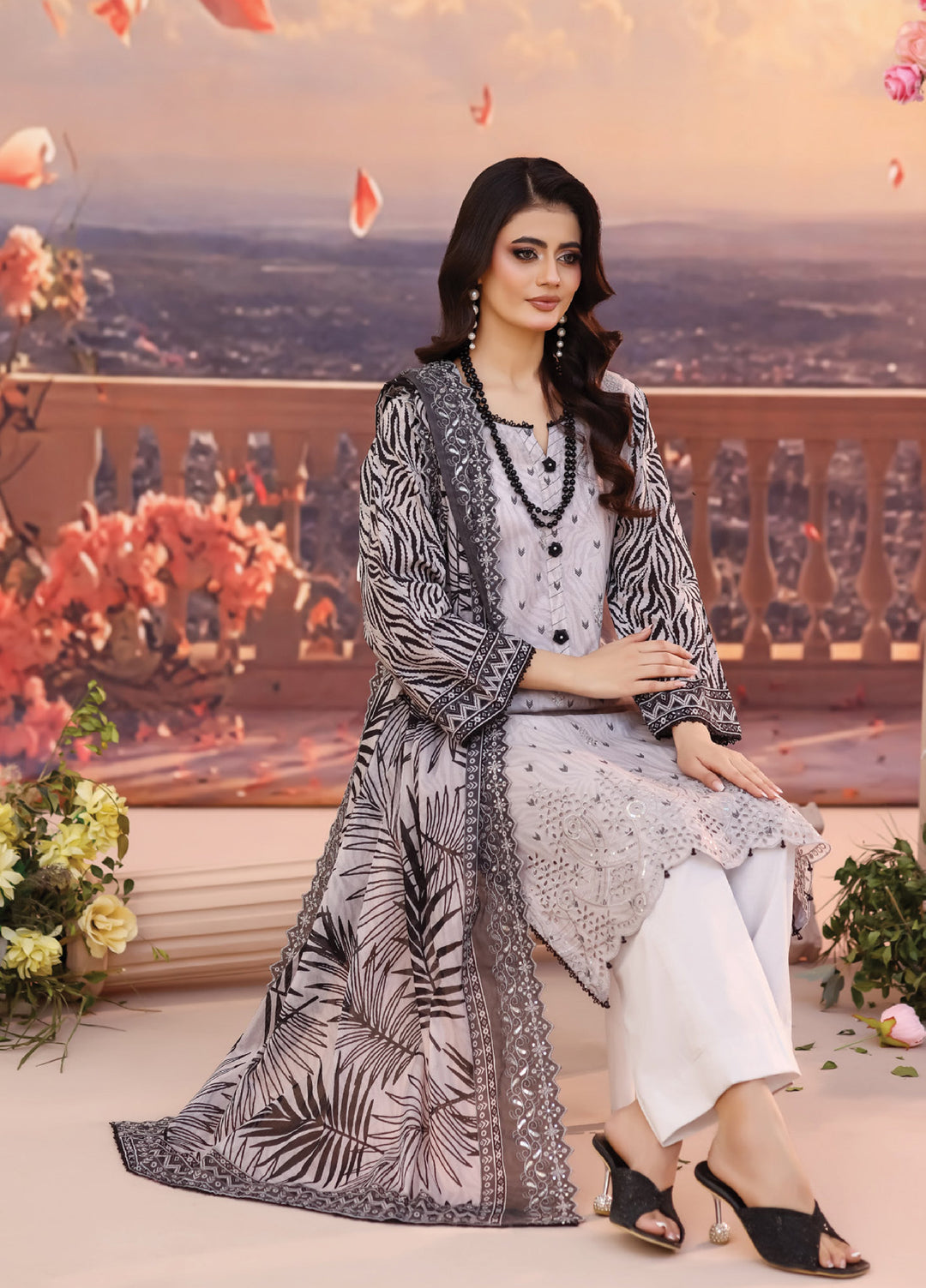 Salina by Regalia Textile Unstitched Cutwork Embroidered Lawn 3 Piece Suit RG26USCL D-9 - Summer Collection