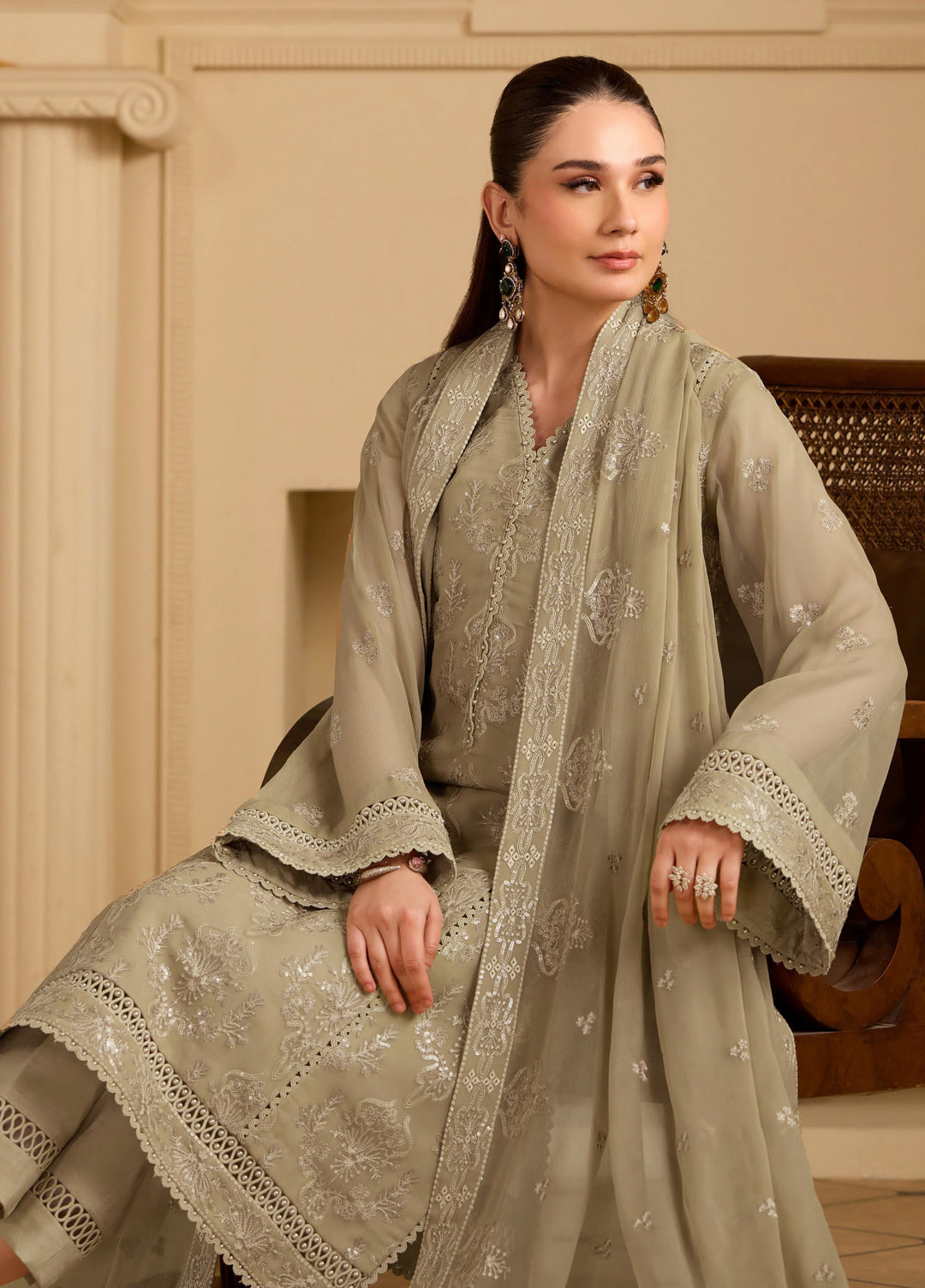 Alizeh Fashion Unstitched Embroidered Chiffon 3 Piece Suit AF26UCF AF-CH-2254-TASNIM - Festive Collection