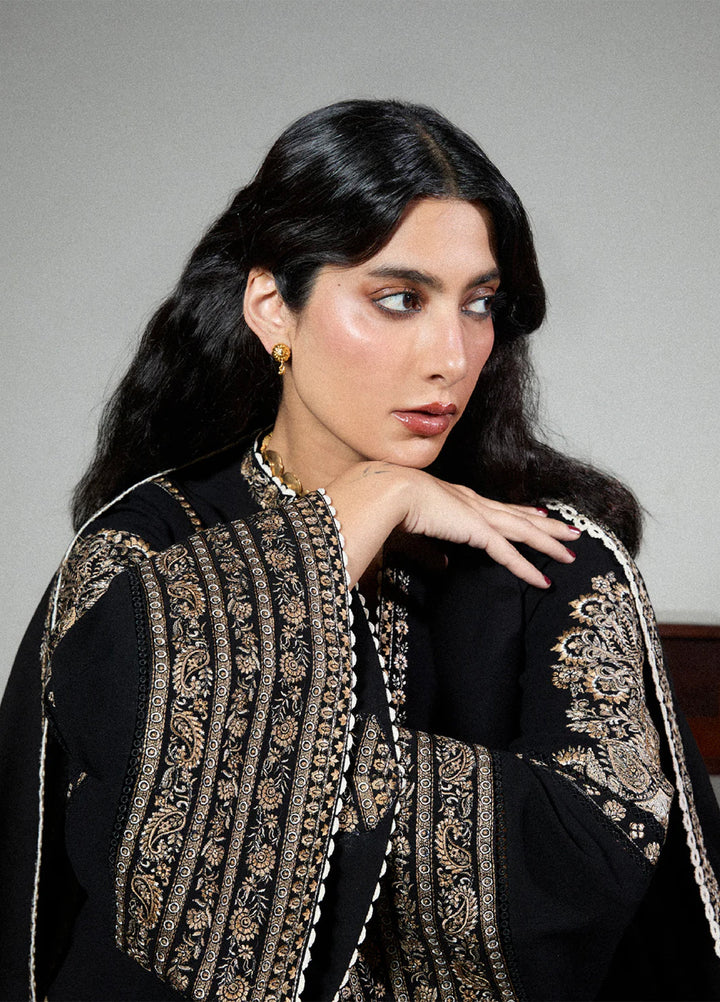 Jugnu by Hussain Rehar Unstitched Karandi Embroidered Suits 3 Piece HR25JW Tila - Winter Collection