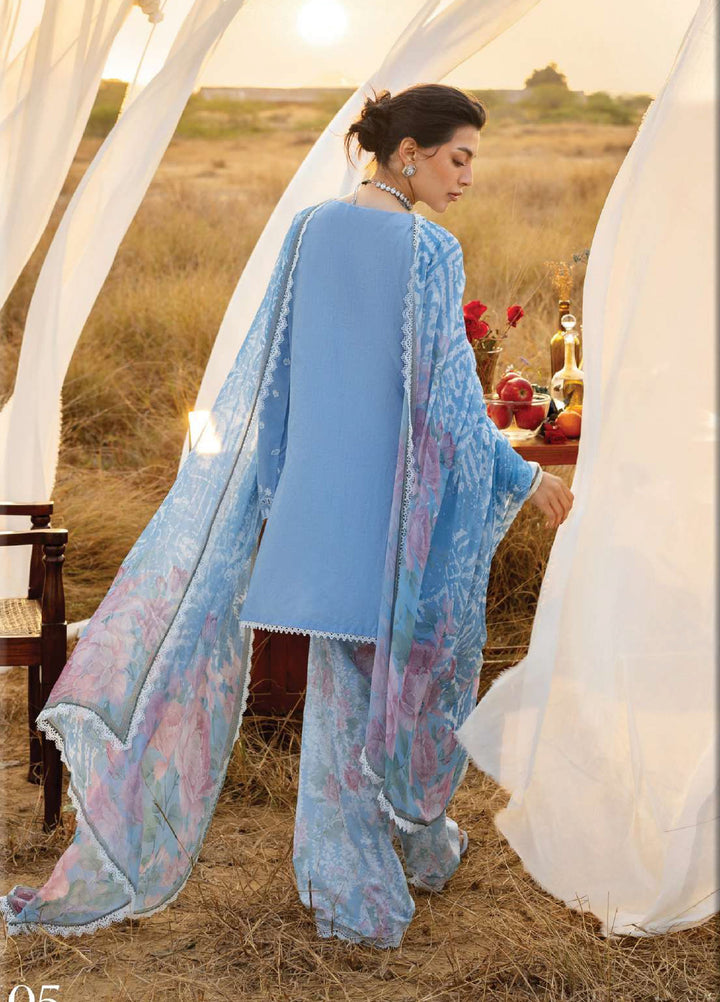 Zainab Chottani Unstitched Embroidered Luxury Lawn 3 Piece Suit ZC26ULZ D-5 AZULE - Summer Collection