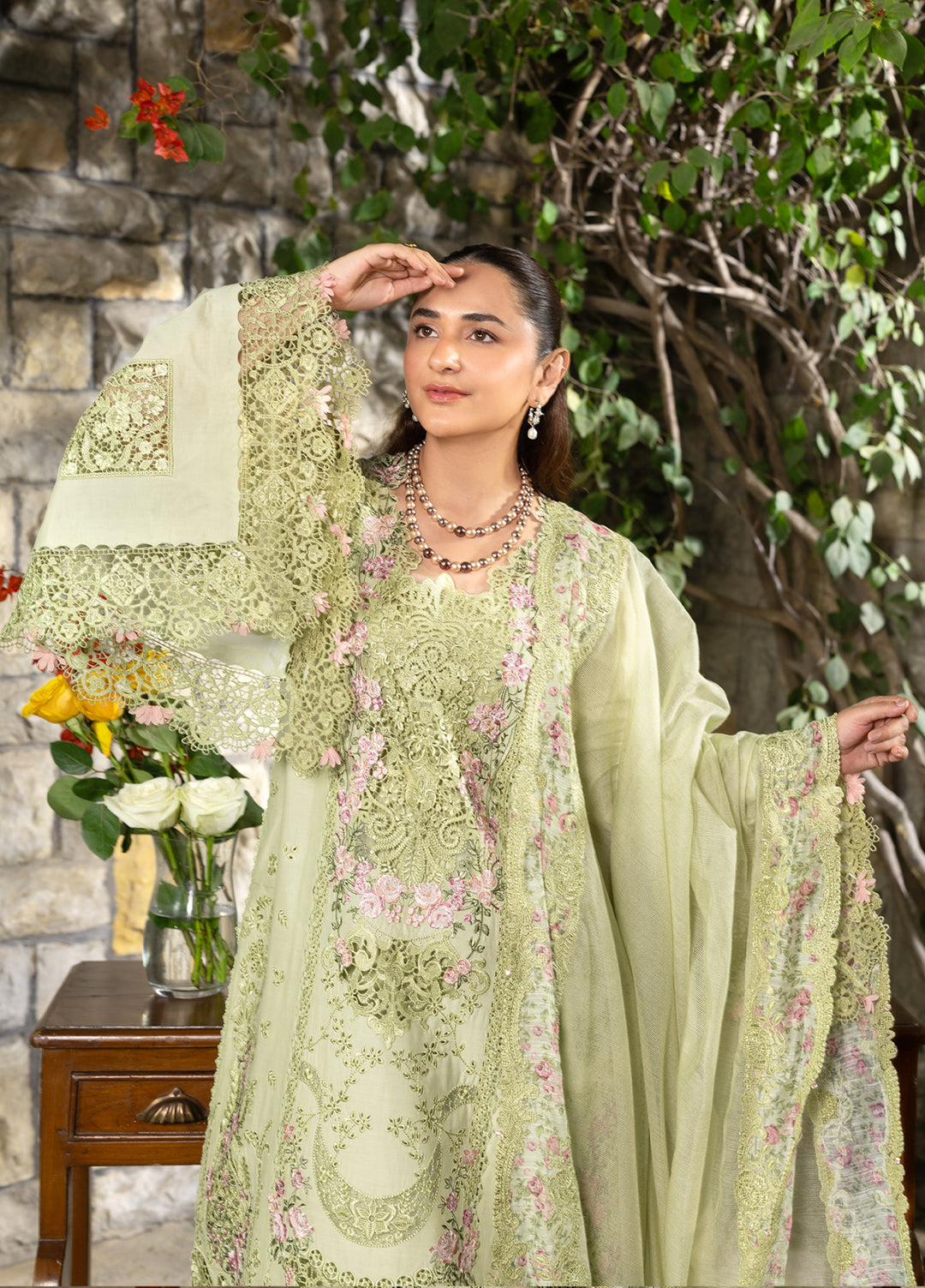 Elaf Premium Unstitched Embroidered Luxury Lawn 3 Piece Suit EL26UPL ELY-11 SPANISH MUSE - Summer Collection