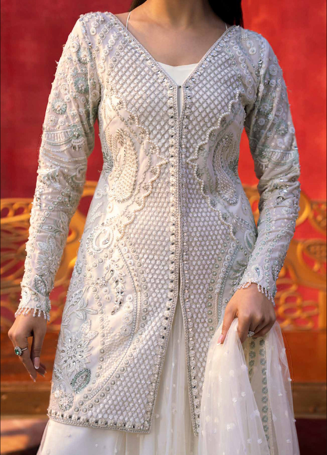 Zarmina by Zariya Unstitched Embroidered Bareeze Net 3 Piece Suit ZRY26UZ ZB50043 - Festive Collection