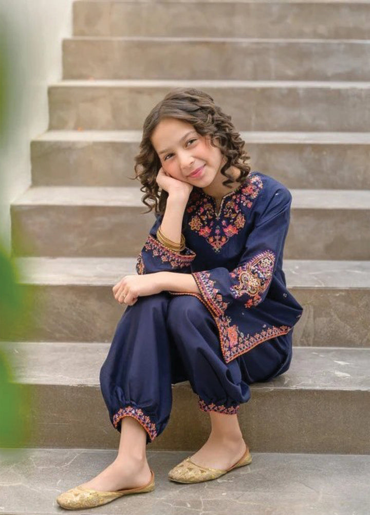 Fresh Birds Kids RTW Embroidered Lawn 2 Piece Suit Liva-FB-14 - Casual Collection