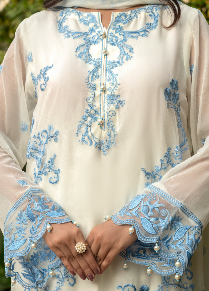 Zenia by Fine Tex Unstitched Royal Embroidered Chiffon Suits 3 Piece FNT25ZC ZC-01 - Festive Collection