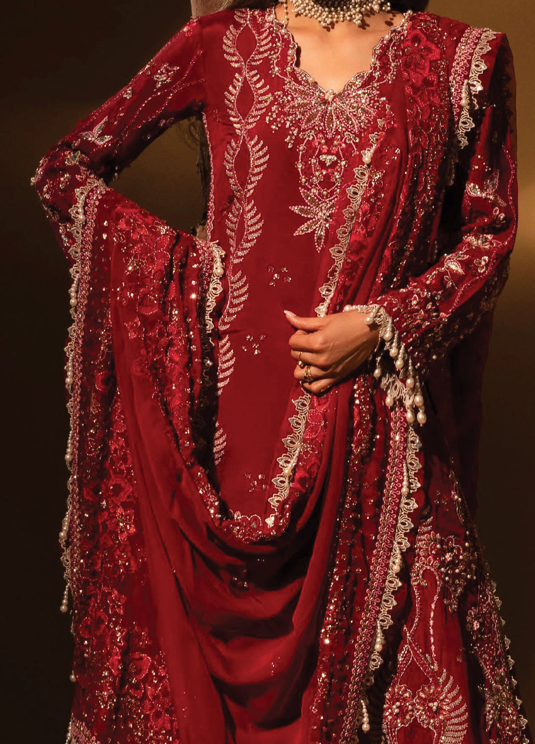 Aylin Unstitched Raw Silk Embroidered Suits 3 Piece AYL25US VELVORY - Festive Collection