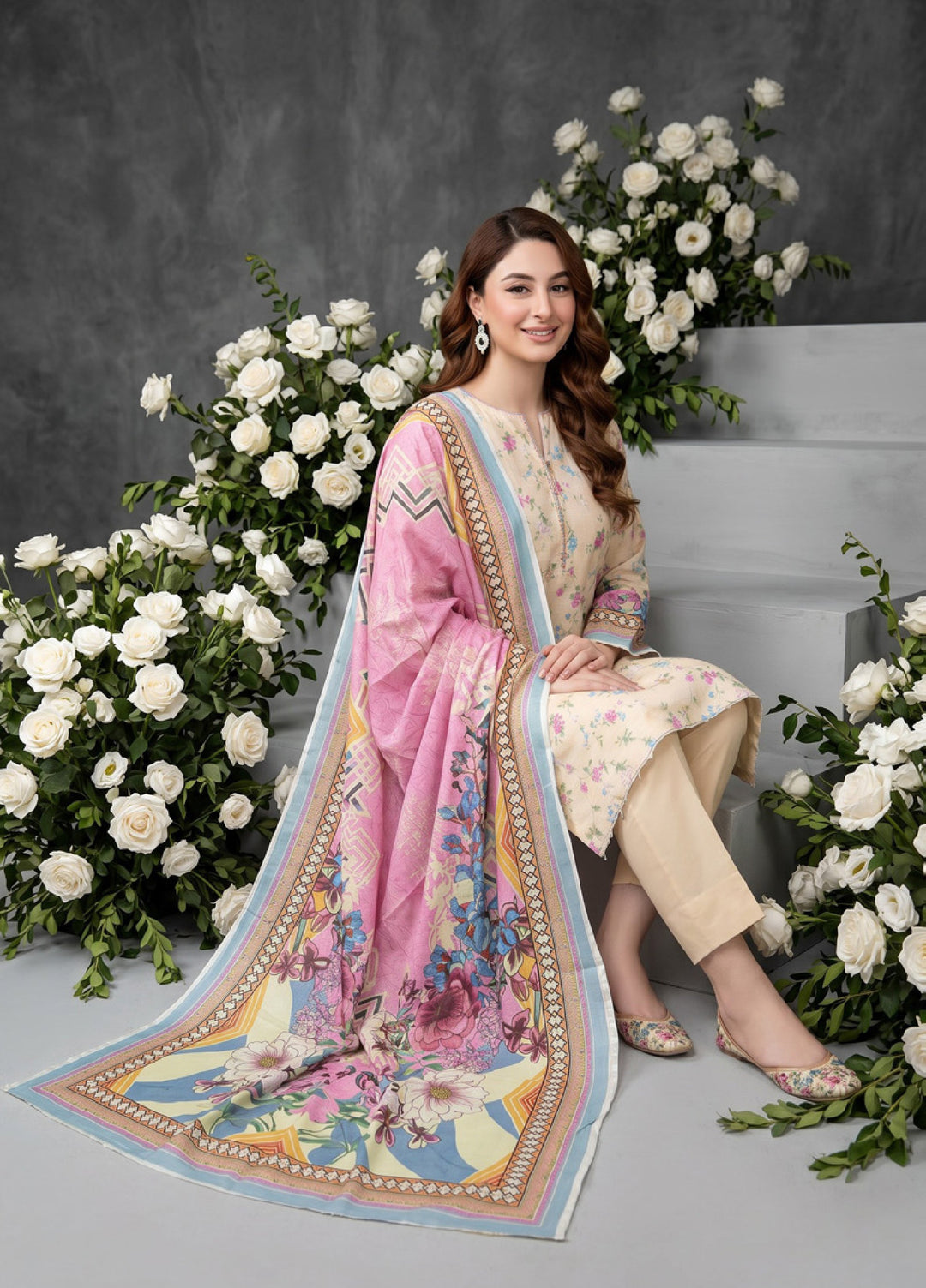 Salina Dobby by Regalia Textiles Unstitched Printed Lawn 3 Piece Suit RG26UPS D-06 - Casual Collection