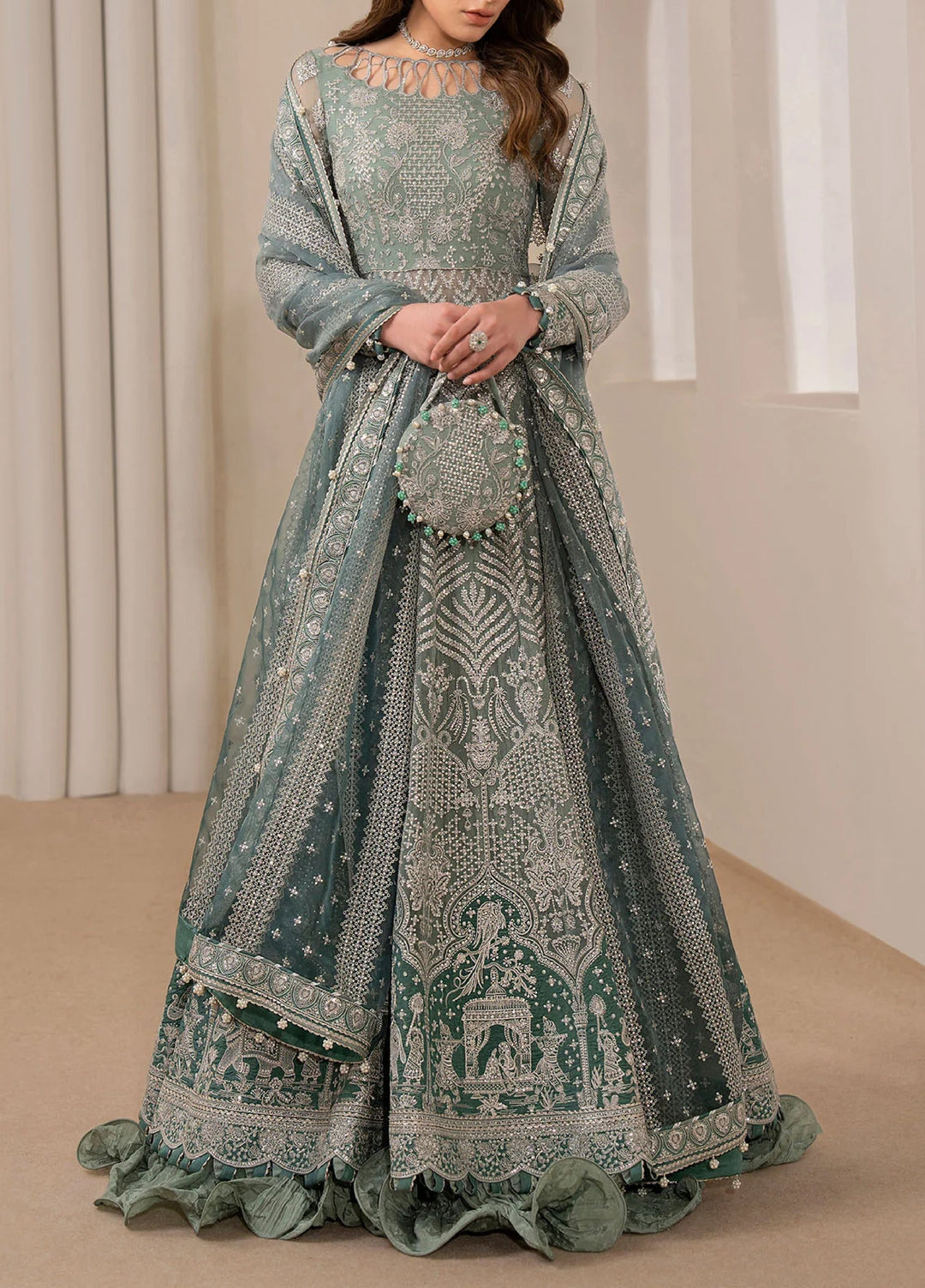 Jazmin Unstitched Chiffon Embroidered Suits 3 Piece JZ25CF JZ-WF24-04 - Festive Collection