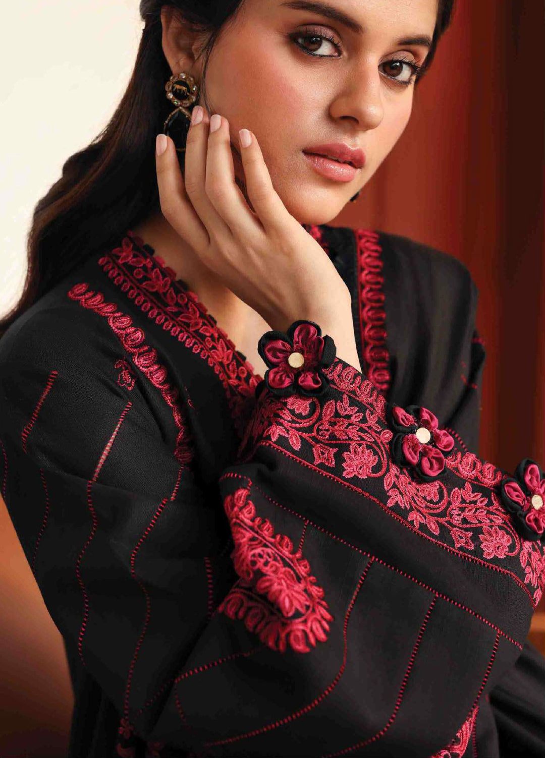 Amaris by Republic Womenswear Unstitched Luxury Shawl Khaddar Embroidered Suits 3 Piece RW25AS D-5 - Winter Collection