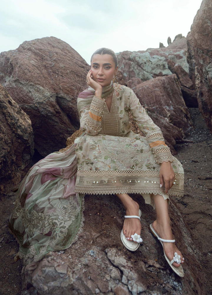 Gardenia by Nureh Unstitched Embroidered Lawn 3 Piece Suit NU26UGL NSG-205 - Summer Collection
