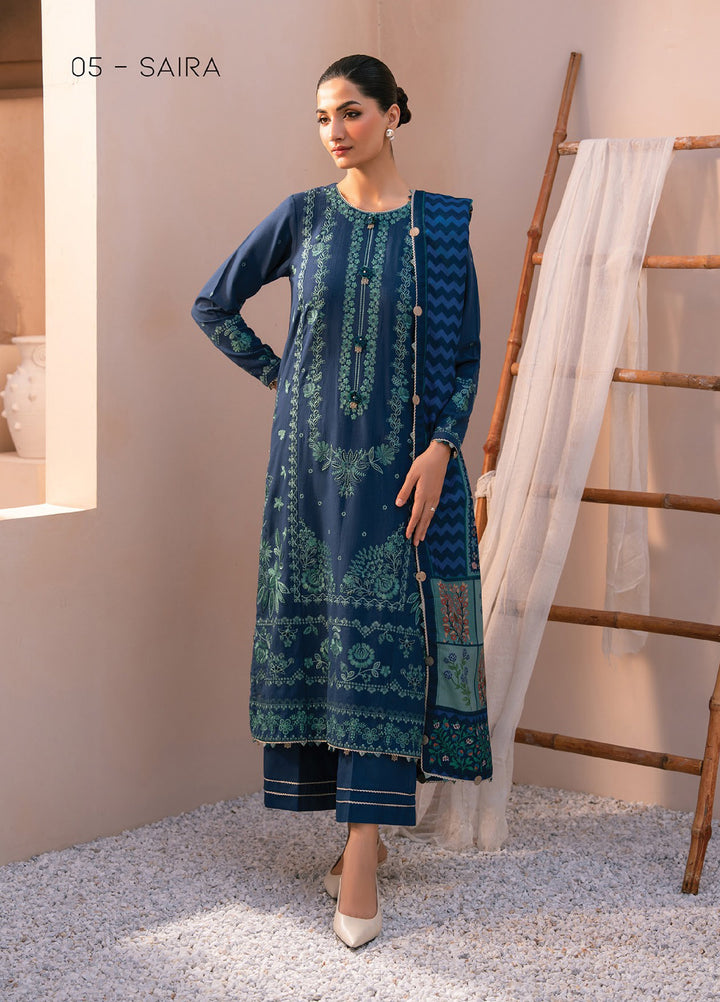 Rang e Khizaan by Xenia Unstitched Khaddar Embroidered Suits 3 Piece XE25SW D-05 SAIRA - Winter Collection
