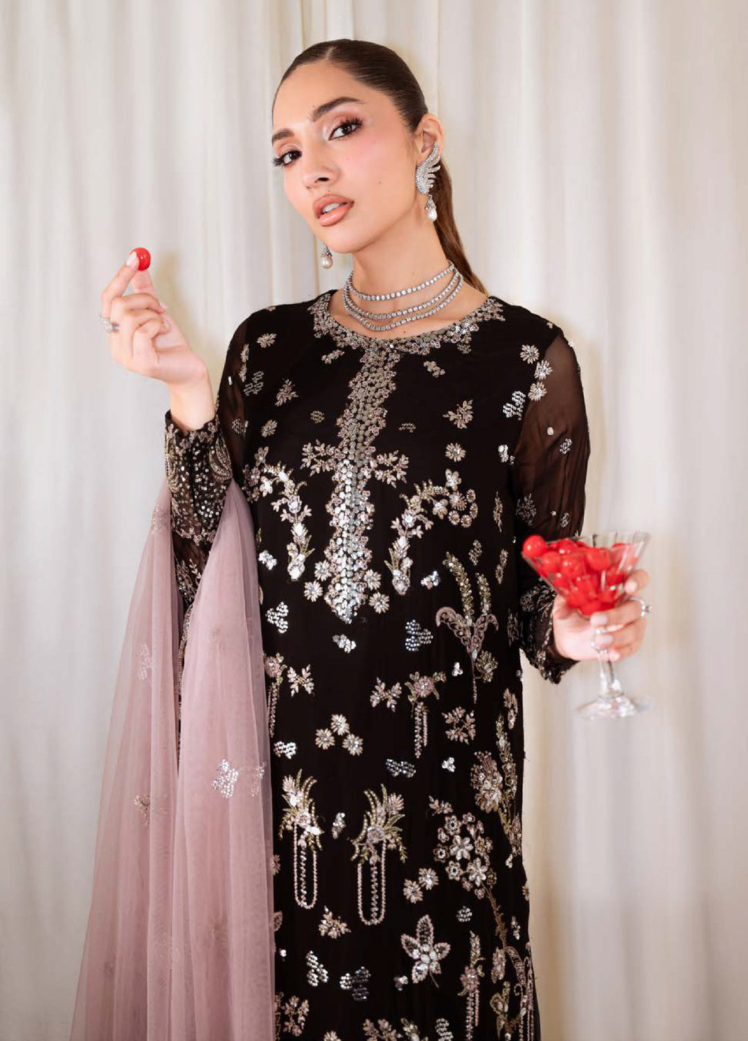 Elanora by Nureh Embroidered Unstitched Luxury Chiffon 3 Piece Suits NU25EC NEL-83 - Festive Collection