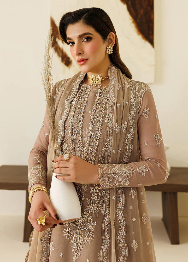 Aymal by Alizeh Fashion Handcrafted Unstitched Embroidered Chiffon 3 Pcs Suit AF26UAC 01-DISE - Festive Collection