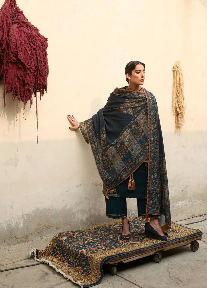 Jugnu by Hussain Rehar Unstitched Karandi Embroidered Suits 3 Piece HR25JW Niva - Winter Collection