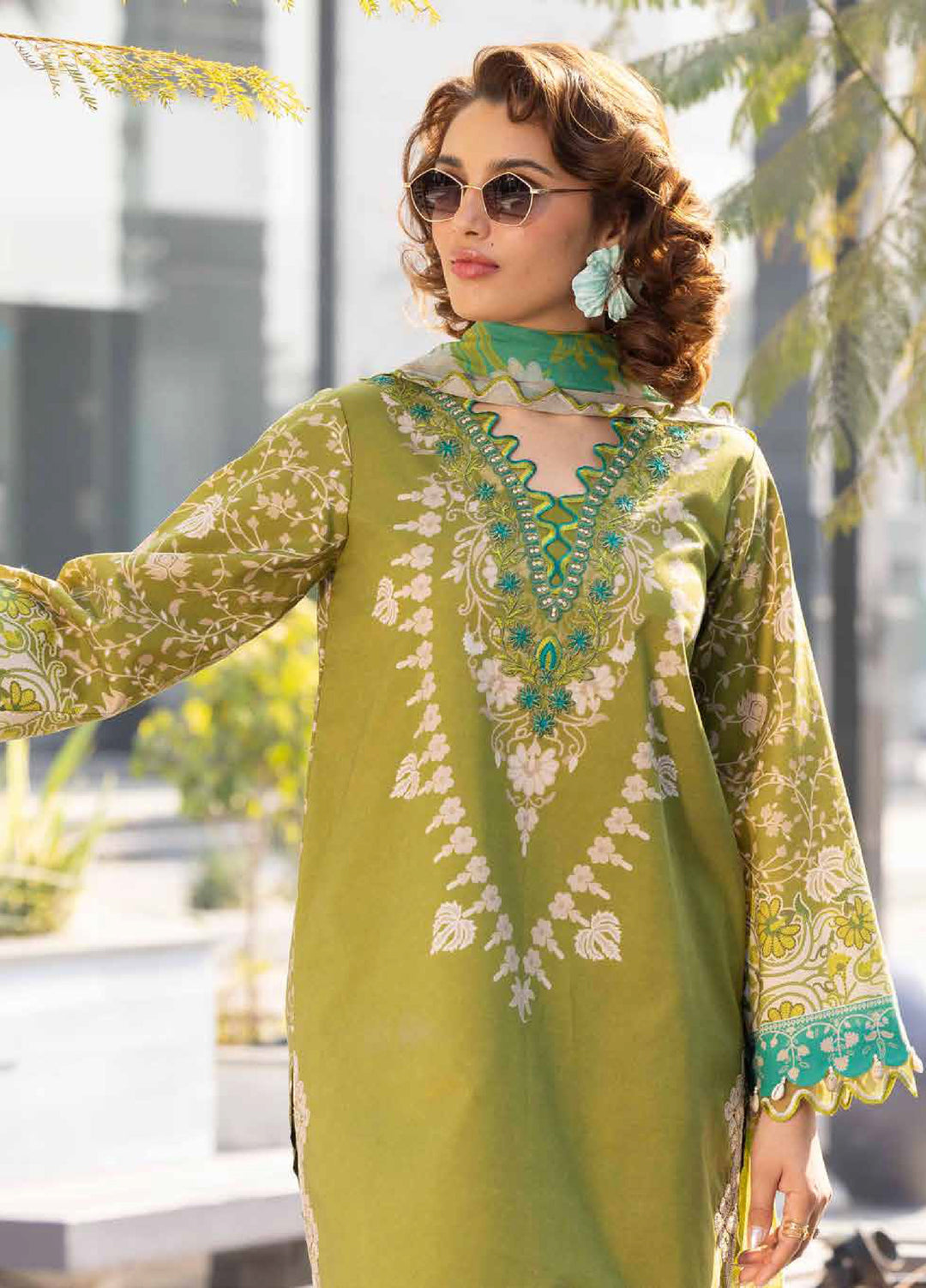 Combination by Charizma Unstitched Embroidered Luxury Lawn 3 Piece Suit CHR26UC CC6-07 - Summer Collection