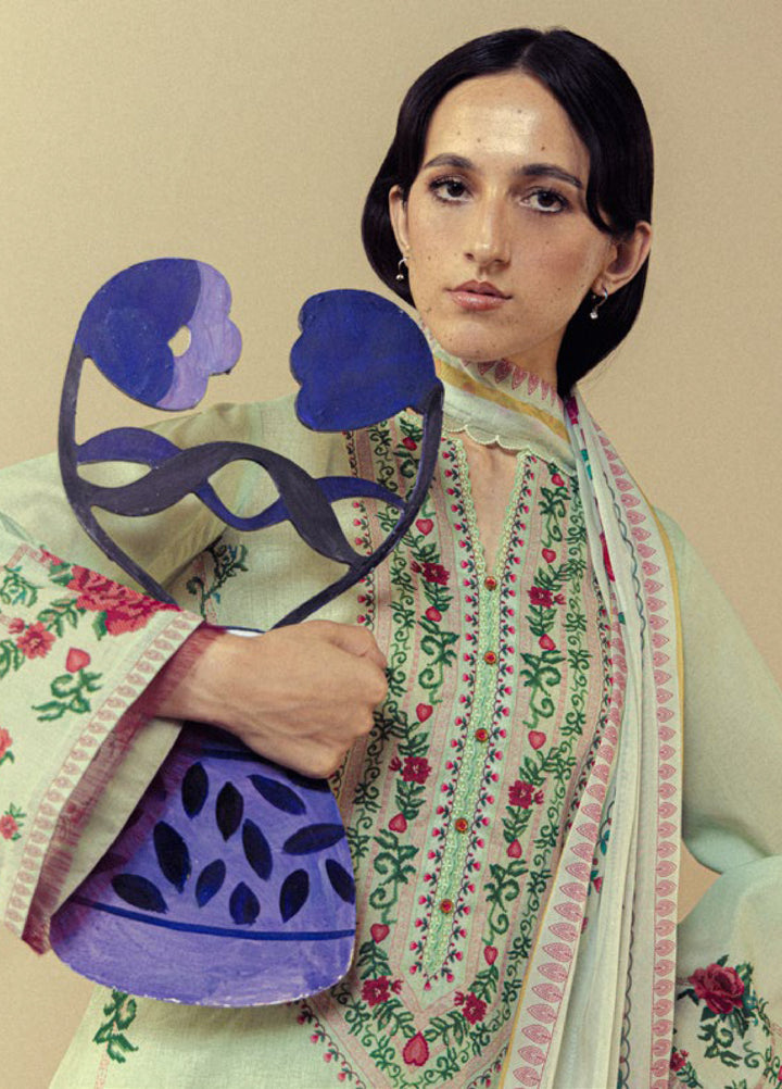 Coco by Zara Shahjahan Unstitched Printed Lawn 3 Piece Suit CZS26UPL ISMERIA-8B - Summer Collection