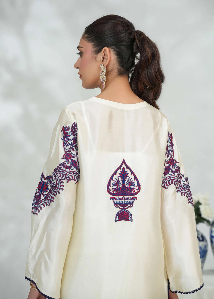 Silcot Pret Embroidered Silk pristine ivory - Winter Collection