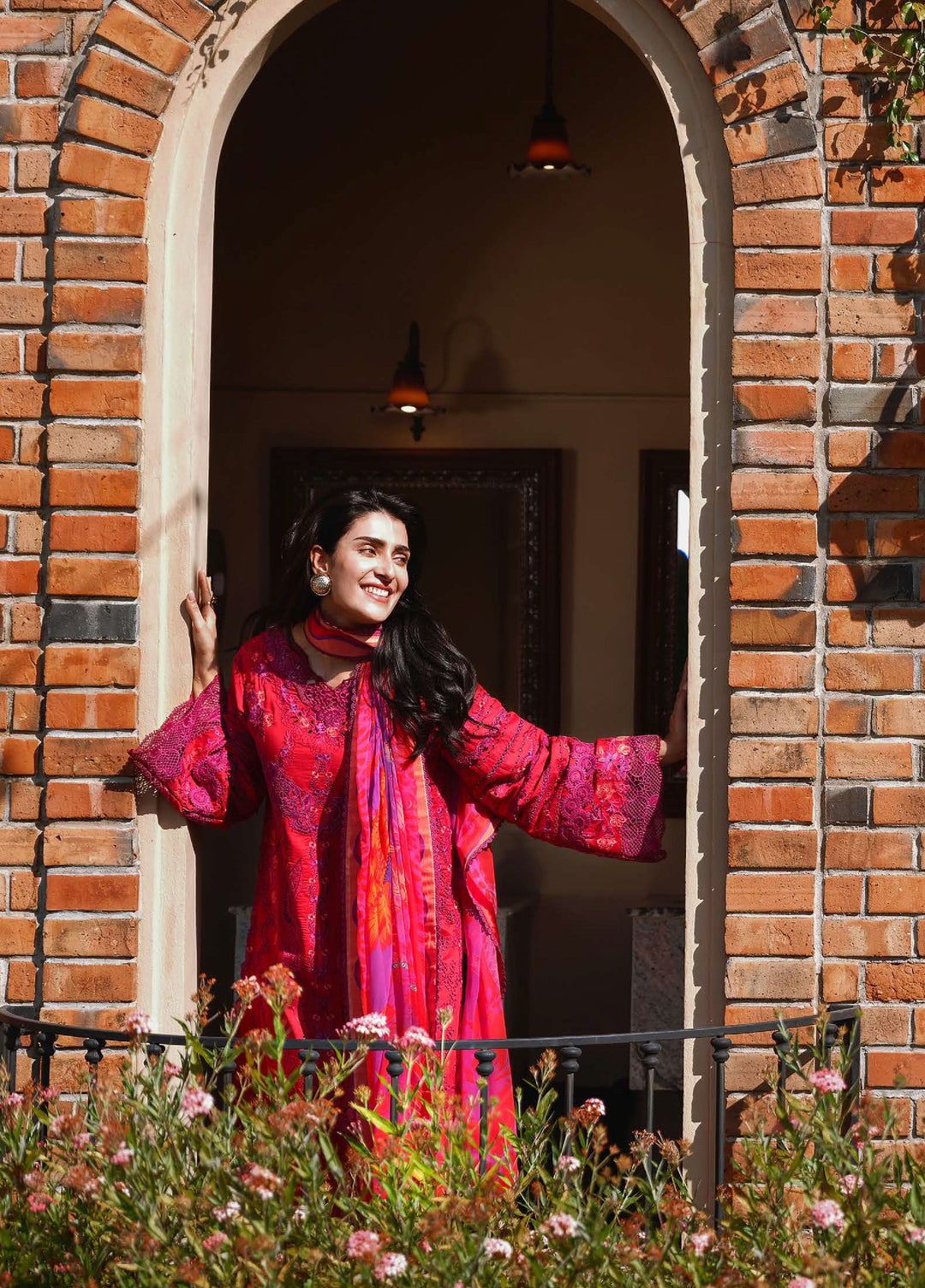 AMoi by Mushq Unstitched Embroidered Luxury Lawn 3 Piece Suit MU26AHL D-11 Falling Petals - Summer Collection