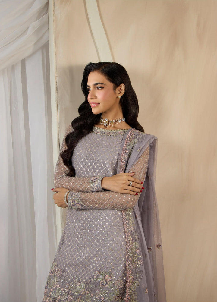 Dharkash by Zarif Unstitched Embroidered Net 3 Piece Suit ZR26UDN ZRF-DK-04 REEYA - Festive Collection