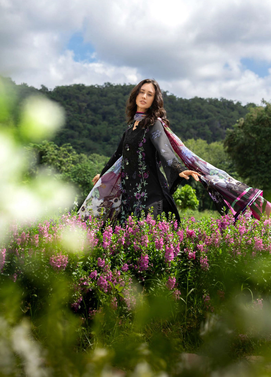 The Secret Garden by Mushq Hemline Unstitched Lawn 3 Piece Suit MU26USG D-11B Garden Lullaby - Summer Collection