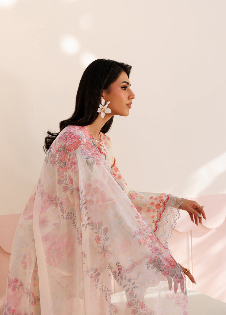 Azzal Unstitched Printed and Embroidered Lawn 3 Piece Suit AZL26UPL AZL-145 - Summer Collection
