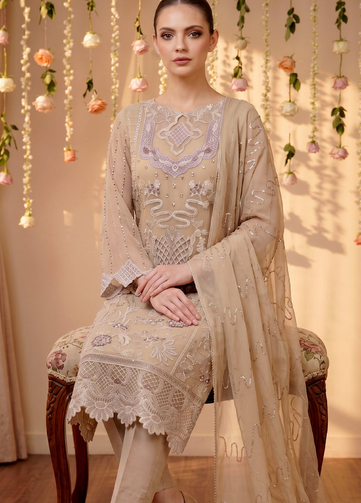 Anaya Noor by Zebtan Unstitched Embroidered Chiffon 3 Piece Suit ZB26UAC AN 02 - Festive Collection