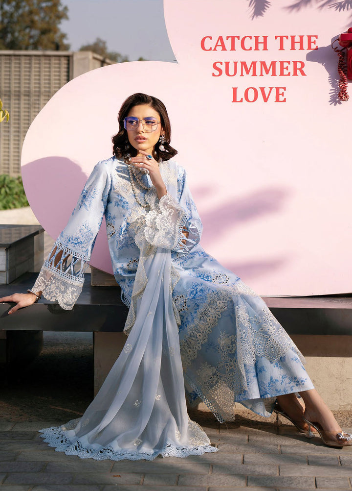 Broadway by Mahnur Unstitched Embroidered Lawn 3 Piece Suit MN26UB BW-001 - Summer Collection