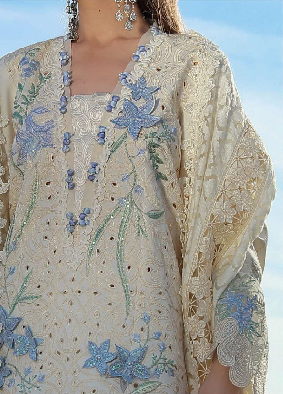Rang Rasiya Premium Unstitched Embroidered Lawn 3 Piece Suit RR26UP D-16 Nooreh - Festive Collection