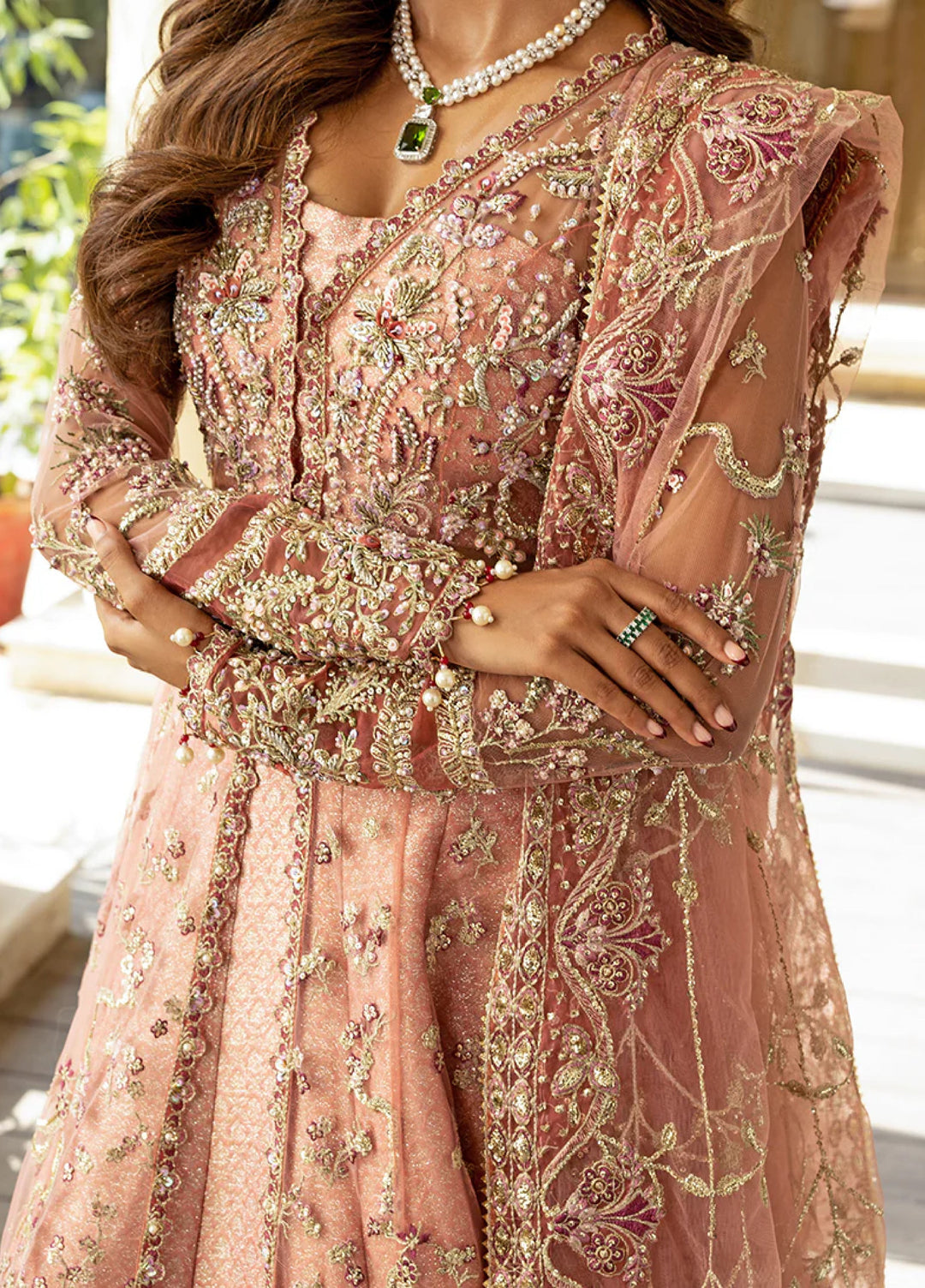 Darling by Mushq Unstitched Embroidered Net 4 Piece Suits MU25DW Naina - Wedding Collection