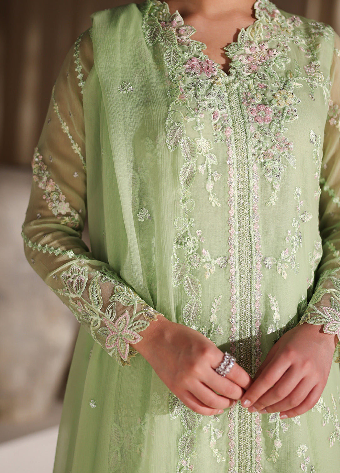 Azure Unstitched Embroidered Chiffon 3 Piece Suit AZ26ULC Fairy Fern - Festive Collection