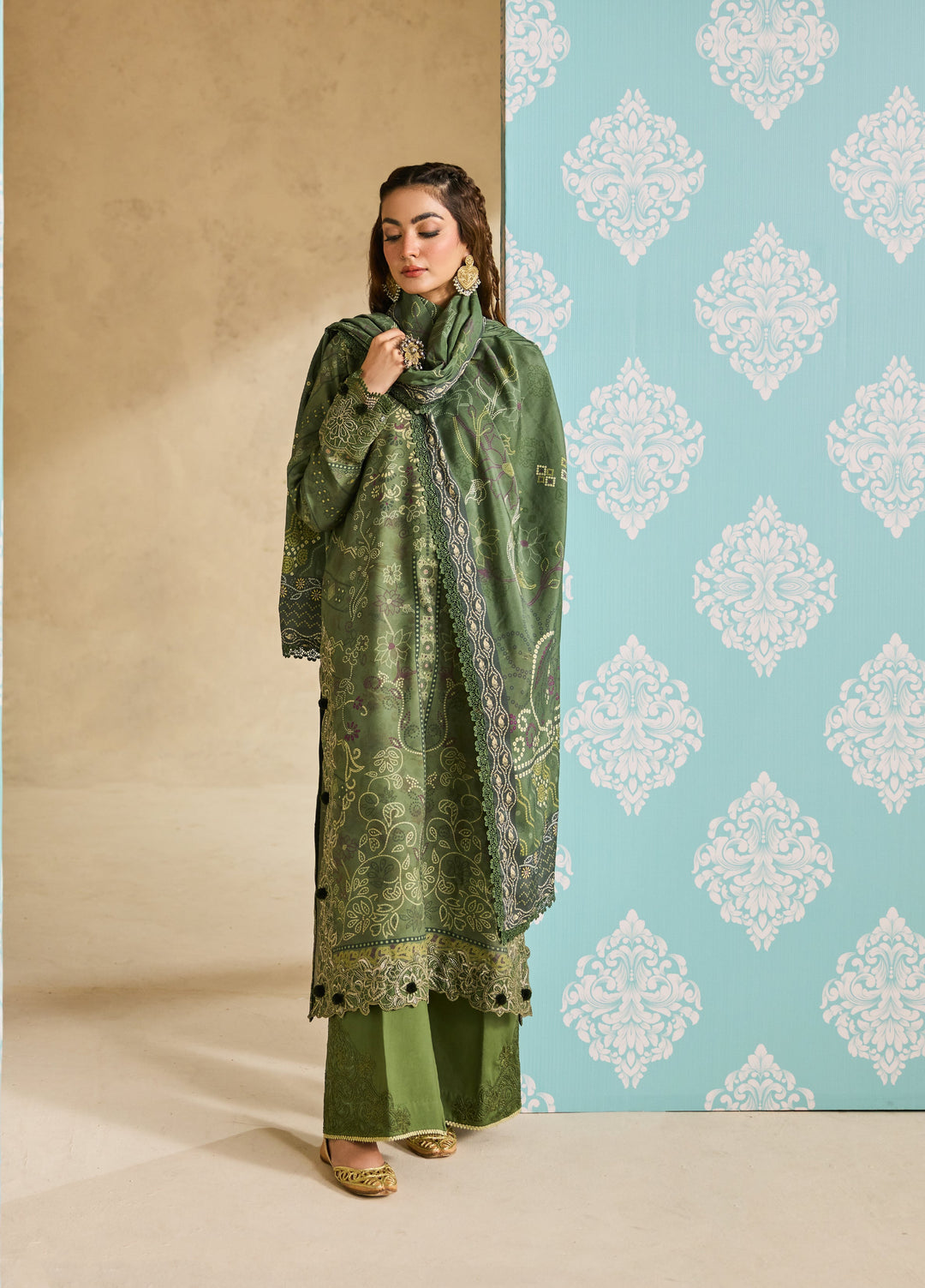 Zync by Florent One Nation Unstitched Khaddar Embroidered Suits 3 Piece FL25ON FL-8A - Winter Collection