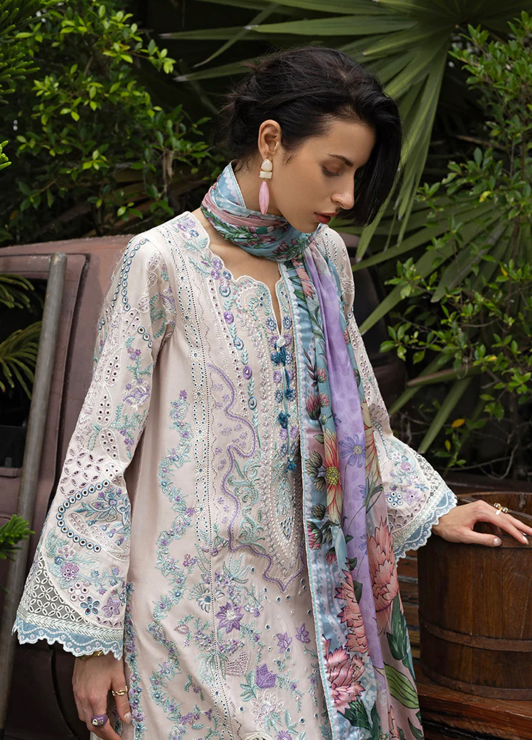 Mon Tresor by Esmel Unstitched Embroidered Luxury Lawn 3 Piece Suit EML26UMT D2-Aria - Summer Collection